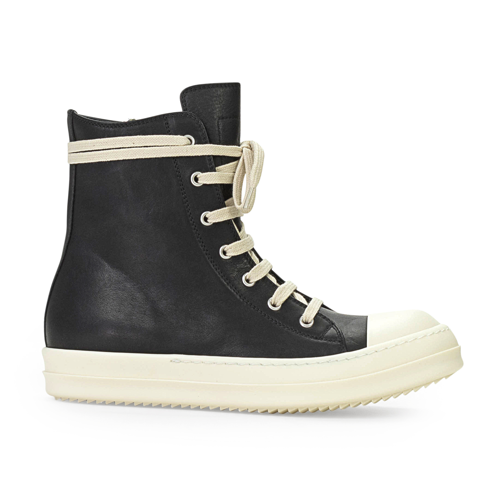 ЧЕРНЫЕ КРОССОВКИ RAMONES С ВЫСОКИМ БЕРЦЕМ ИЗ КОЖИ NIB RICK OWENS РАЗМЕР 45 1105 213290₽
