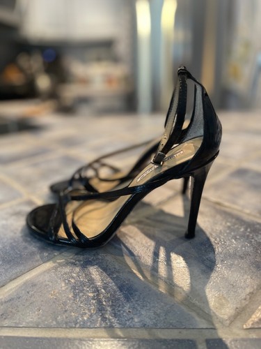 Charles Jordan Black Patent Leather Strappy Sandals 7.5 - Picture 5 of 6
