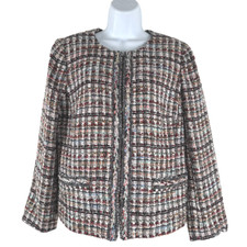 Talbots Tweed Blazer Jacket 12 Petite Metallic Multicolor Preppy NWT CJ-1969