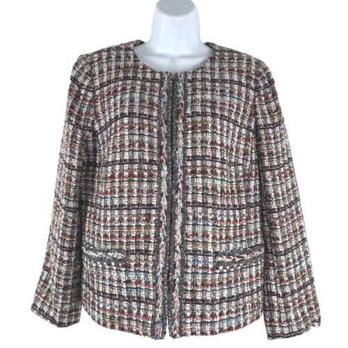 Talbots Tweed Blazer Jacket 12 Petite Metallic Multicolor Preppy NWT CJ-1969