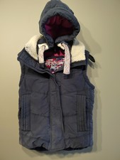 Superdry Gilet Womens S Alpine Sport Puffer Hooded Fleece Collar Gc Free P&p