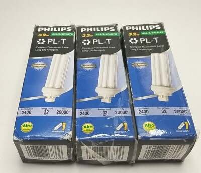 Philips 835/A/4P/ALTO 32W PL-T GX24q-3 LOT of 3 Fluorescent Lamp Long Life