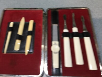 Vintage Pfeilring SAPHIR FEIN Manicure Set 7 Pc In Leather Case