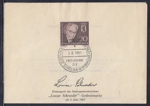 Germany Berlin Scott 9N192 FDC - Louise Schroeder