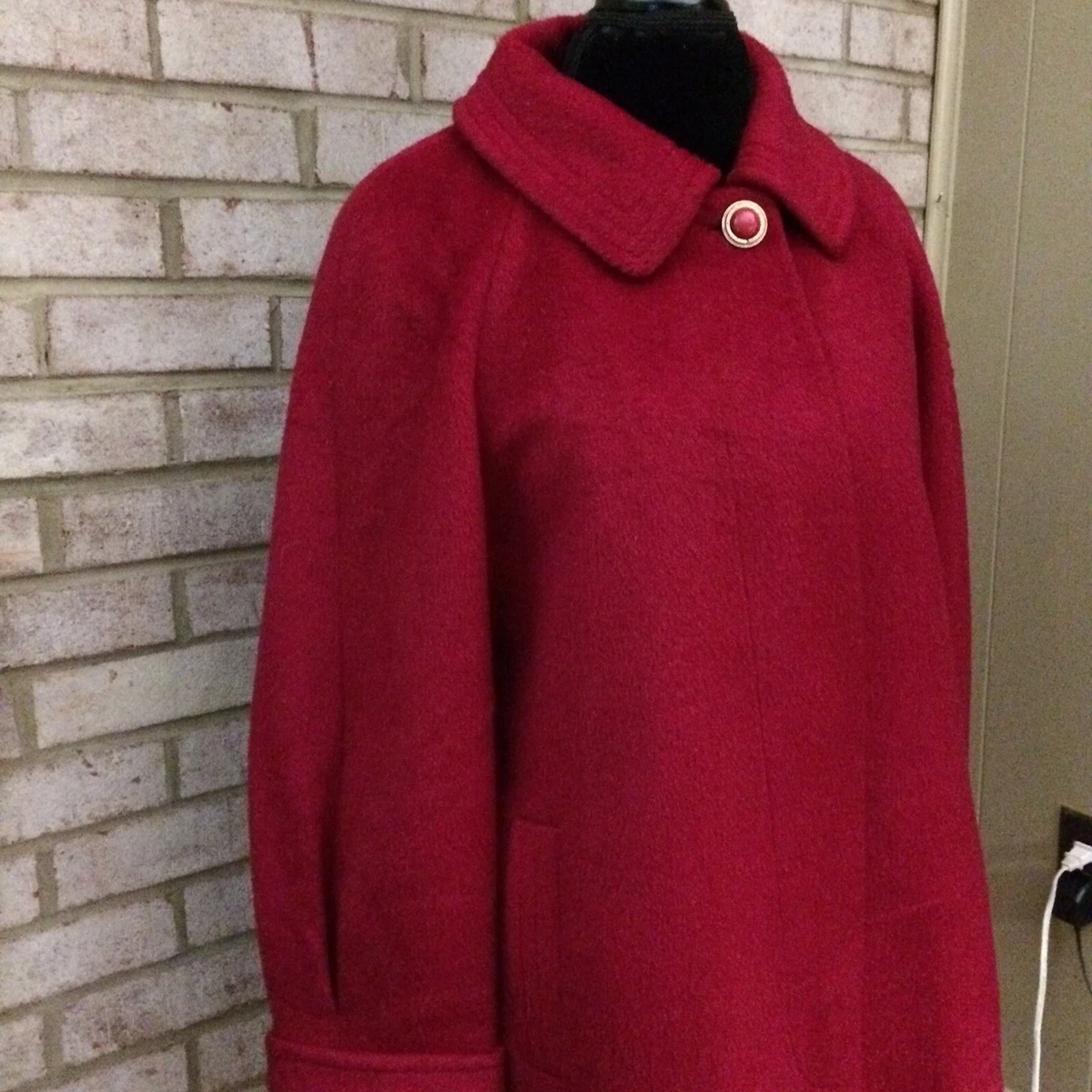 Peter Hahn HENSEL MORTENSEN Women s Red Mohair Wool Coat size 8