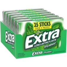 Extra Spearmint Sugarfree Gum 35 Count Pack of 6 piece