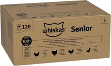 120 x 85g Whiskas 7+ Poultry Feasts Mixed Senior Wet Cat Food Pouches in Jelly 3.55 per kilo