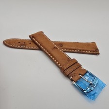 Jacques Lemans Genuine Ostrich Watch Strap Band Brown Tan 20mm