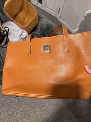 Dooney & Bourke Pebble Charleston Tangerine Brown Leather Tote Bag & Dust Cover