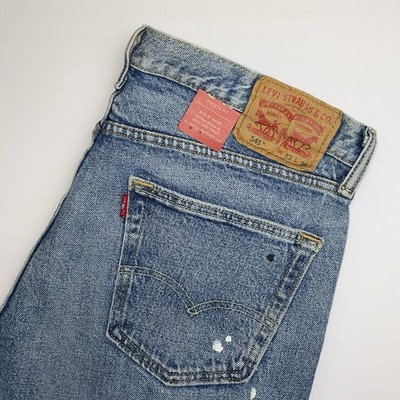 NEW Levi's 541 Athletic Fit Jeans Men 33x30(29''L) Blue Paint Splatter Distressed
