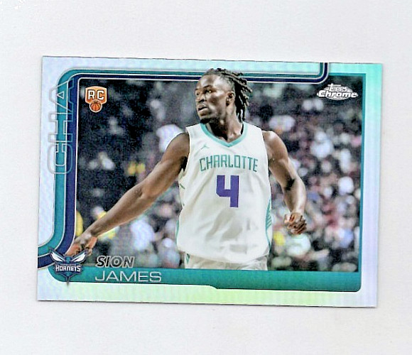 2025-26 Topps Chrome - Sion James RC - Refractor Rookie #283 - Charlotte Hornets