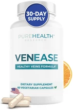 PUREHEALTH RESEARCH VenEase Vein Support Supplements - Restless Legs Formula Sup