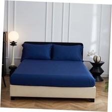 100 Viscose from Bamboo Cooling Fitted Bottom Fitted Sheet-King Dark Blue