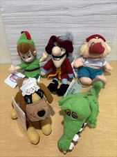 Vintage Disney Store Peter Pan Character Bean Bag Plush 8" Set of 5 Original Tag