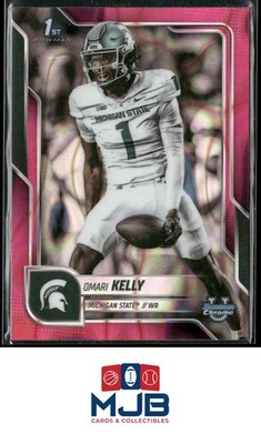 2025 Bowman University Chrome Omari Kelly Pink Lava Refractor #38 Michigan State