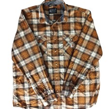 Carhartt Rugged Flex Relaxed Fit Plaid Shirt Mens XL Brown Long Sleeve. A187