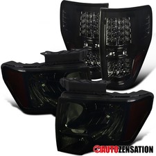 Fit 2009-2014 Ford F150 Smoke Lens Headlightsled Tail Brake Lamps Pair