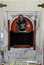 Chase Brown 2023 Panini NFL National Treasures True Rookie Patch Auto /99 RC RPA