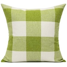 Buffalo Plaid Throw Pillow Covers 18x18 Set - Sage Green