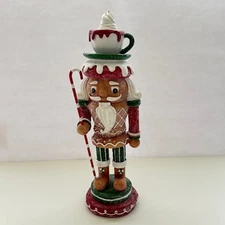 Kurt Alder Glittered Wooden Gingerbread Nutcracker Candyland Christmas 12.5" x4"
