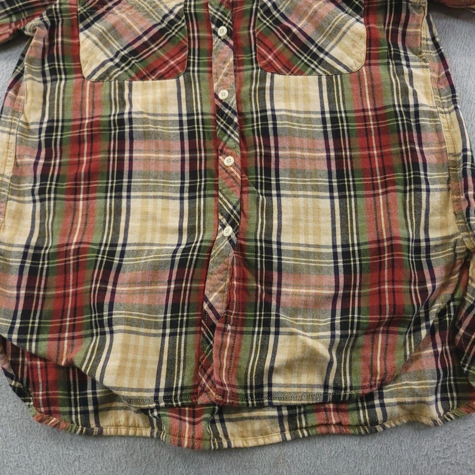 Рубашка женская Ralph Lauren Denim & Supply средняя клетчатая фланелевая красно-зеленая повседневная - Изображение 4 из 4