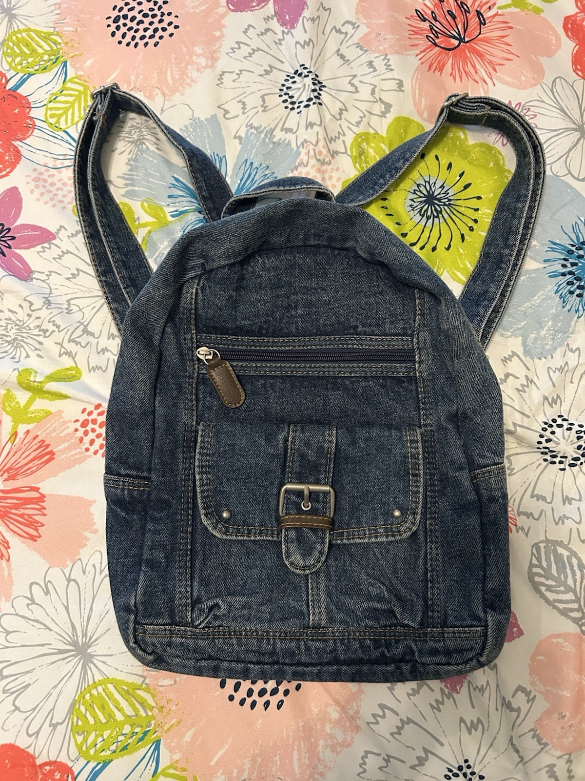 Vintage 90s 2000s Y2K Denim Small Mini Backpack Joe Boxer Cool Bag Purse