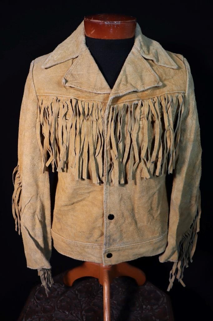 ジャケット Golden Suede Jacket With Fringe Vintage Custom 1950's Golden Suede Western Fringe Jacket