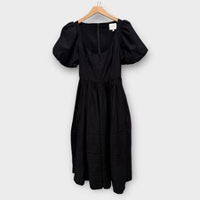 Reformation Everlyn Puff Sleeve Stretch Organic Cotton Maxi Dress Size 6