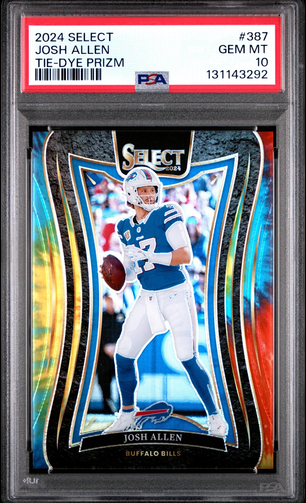 2024 PANINI SELECT TIE-DYE PRIZM #387 JOSH ALLEN 23/25 PSA 10