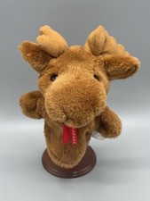 Moose Hand Puppet Plush 8  Stuffed Animal W/ Canada Ribbon Bow