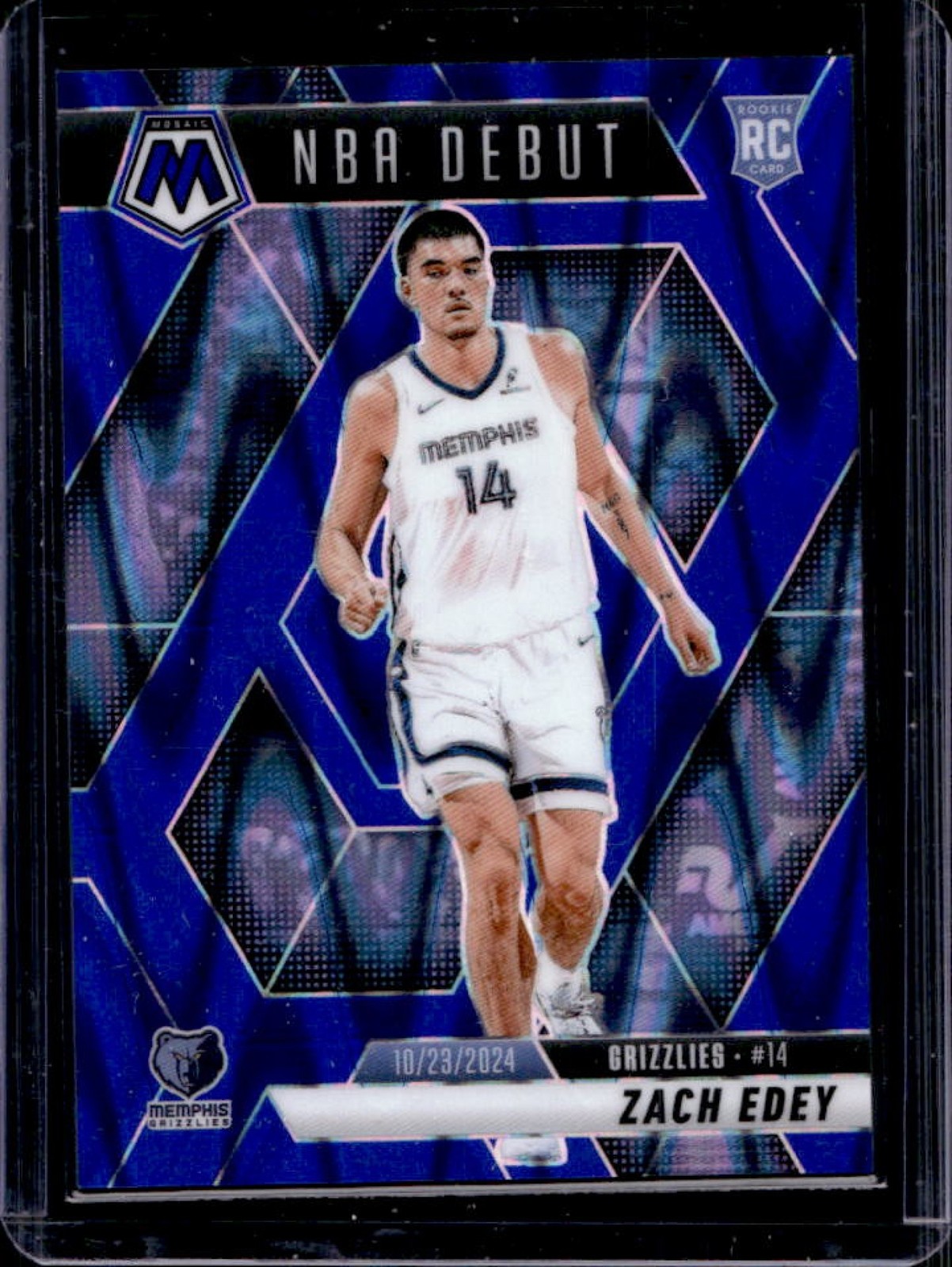2024-25 Mosaic Zach Edey RC Blue Seismic NBA Debut #102/149 Grizzlies