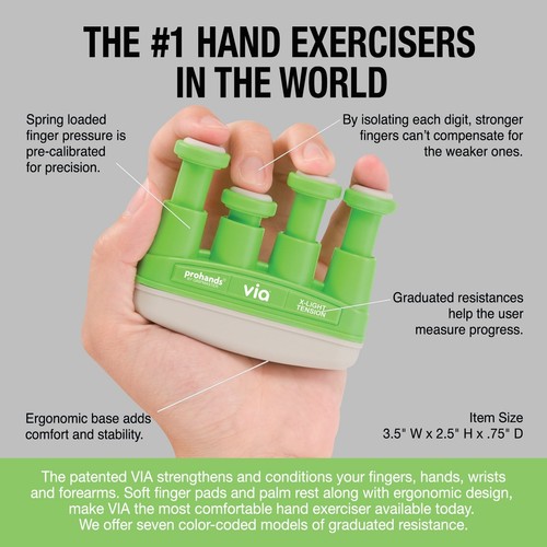 VIA Hand Exerciser, Finger Exerciser (Hand Grip Strengthener), Spring-Loaded,... - Picture 4 of 7
