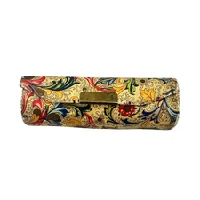 Vintage Lipstick Case Made in Italy Interior Mirror Colorful Floral Pattern