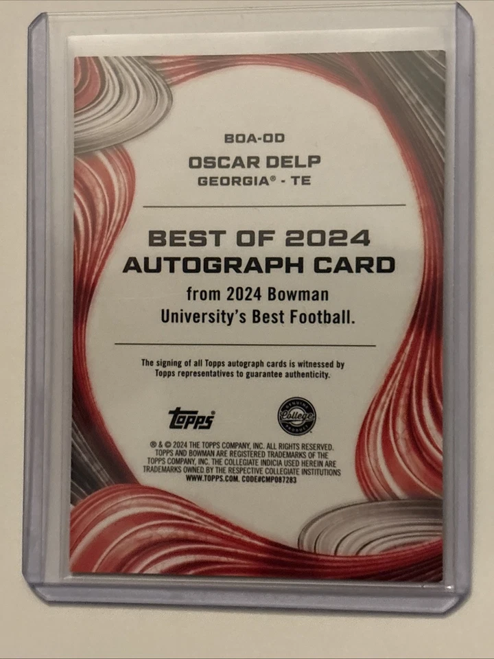 2024 Bowman's Best University - Best of 2024 Autograph Oscar Delp #BOA-OD Auto - Image 4 of 4