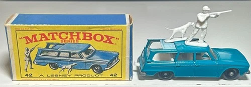 Matchbox Lesney #42 Blue Studebaker Station Wagon With Box