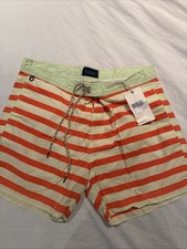 Scotch and Soda Swim Trunks - Size L NWT Orange Stripe Trunks