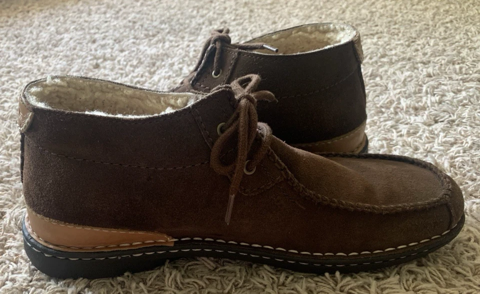 Zapatillas botín UGG Australia para hombre talla 12 cuero marrón piel de oveja con cordones Foto 4 de 4