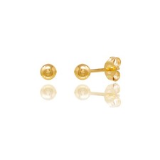 14KT Yellow Gold Ball Stud Earrings With Butterfly Pushbacks 2mm 
