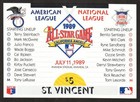 Saint Vincent Stamp 1223 NH - 1989 All Star Game starting lineups