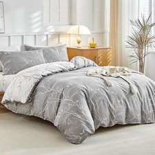 Double Duvet Cover Set 4 Piece, Double Bedding Sets with Fitted Sheet, Soft Micr