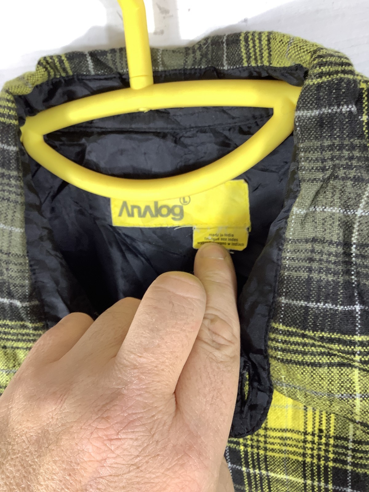 Analog Flannel Shirt Yellow Black Lumberjack Men Size Large Sku 325 image 2