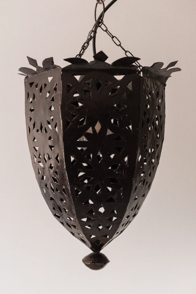 Suspension Vintage Marron Style Marocaine Lumière Lustre en Fer Orientale - Photo 2/4