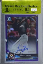 2018 Bowman Draft Chrome Pick Purple Refractor 239/245 Tristan Pompey Auto 5i1