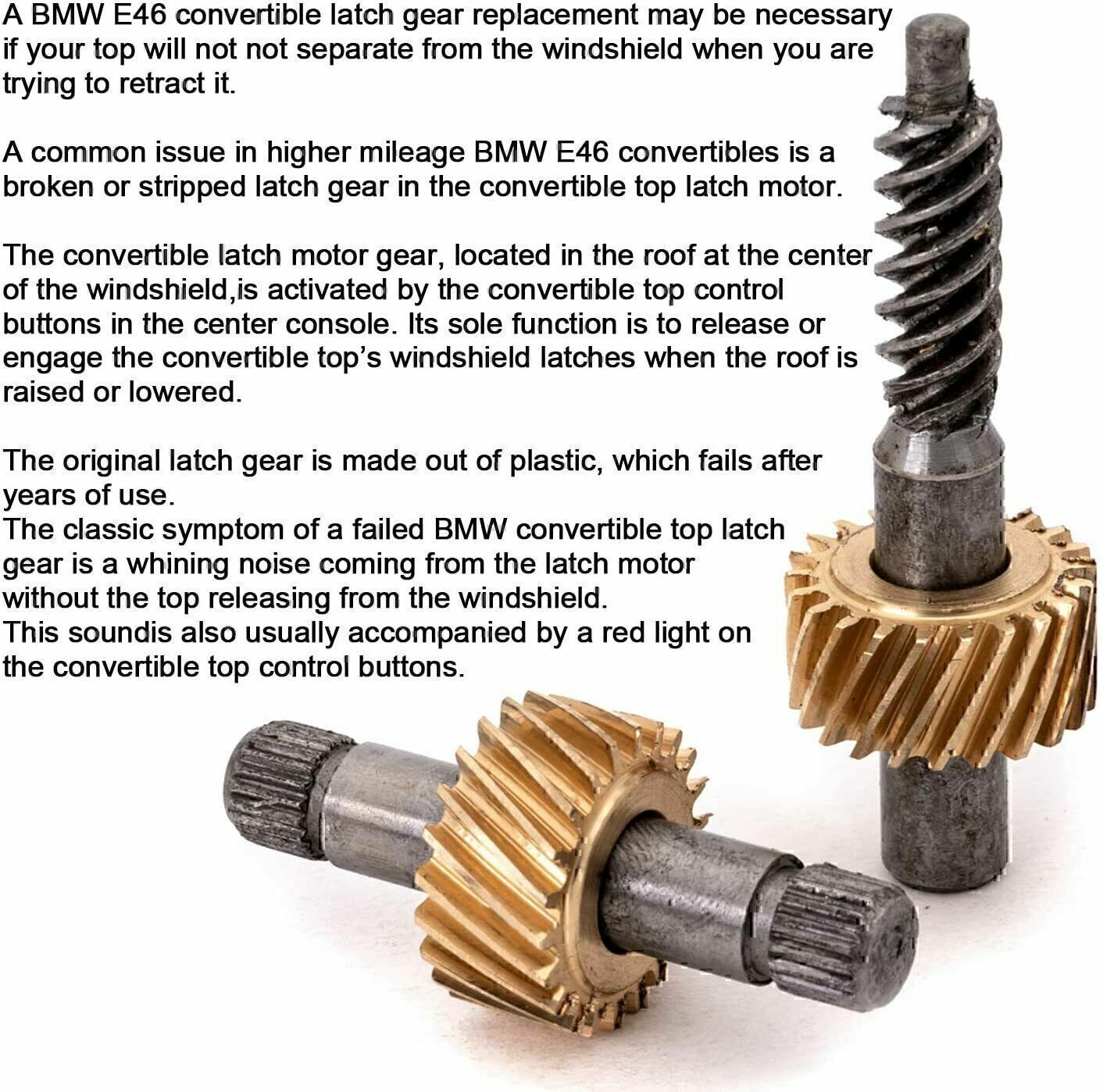 Convertible Top Latch Motor Gear Repair Kit For BMW 650i M3 M6 328is Z4 E36 E46