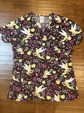Disney Tinkerbell  Be Mine  Heart Scrub Top Small