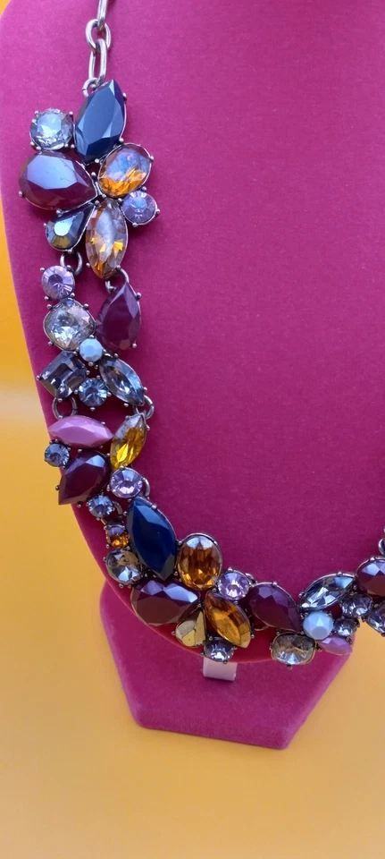 J. Crew кристалл венок кластер заявление ожерелье винтажный - Изображение 3 из 4