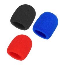 Microphone Cover, Sponge Foam Mic Cover, 3 Pack  3"  Blue/Red/Black
