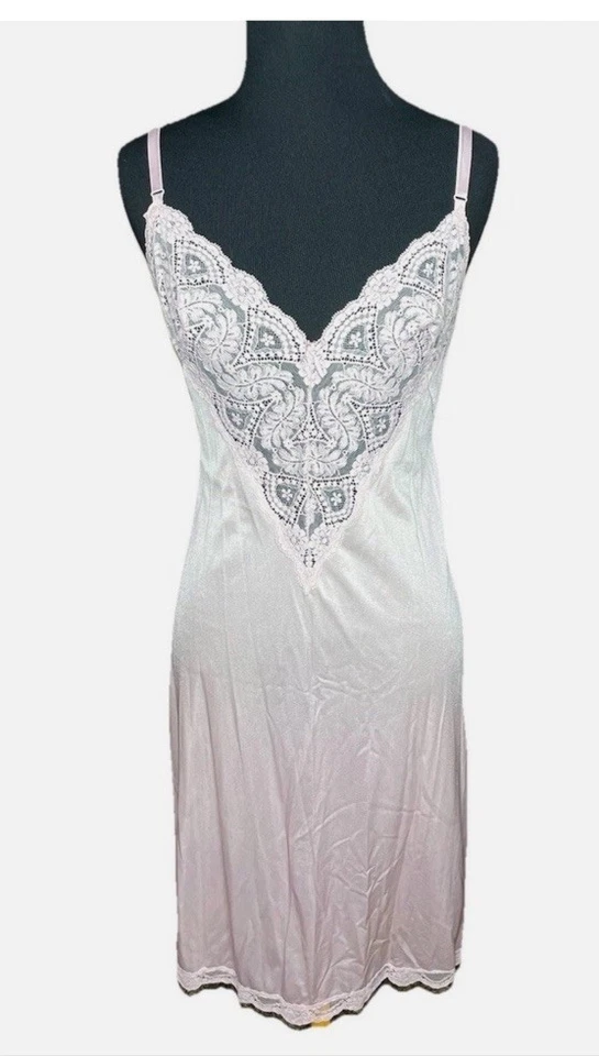 Lote 3 Camisón De Colección Íntimo Slip 34/36 Delicado Delicado Delicado Encaje en V Profundo Femenino Foto 2 de 4