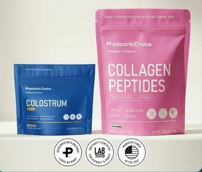 Physician s Choice Gut Glow Up Bundle Collagen Peptides Colostrum Gold EXP 03/28