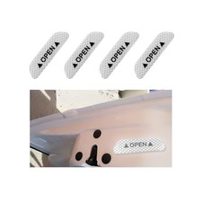 4PCS Car Door Reflective Safety Stickers, Night Visibility Auto Door Silver